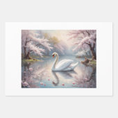 A white swan on a lake in a pink world - Decoupage Geschenkpapier Set (Vorderseite 2)