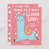 A Whole Llama Love Classroom Valentine's Day Card (Vorne/Hinten)