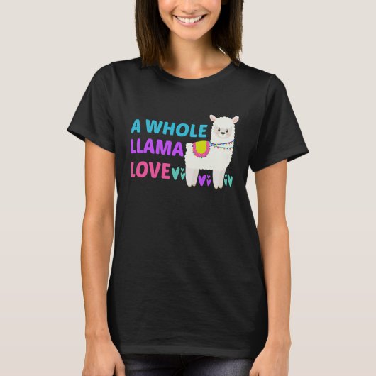 A Whole Llama Love Cute Llamas   Boho Women Teens T-Shirt (Vorderseite)