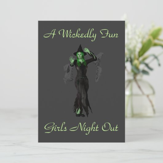 "A Wickly Fun Girls Night Out" w/ Hexe Einladung (Stehend Vorderseite)