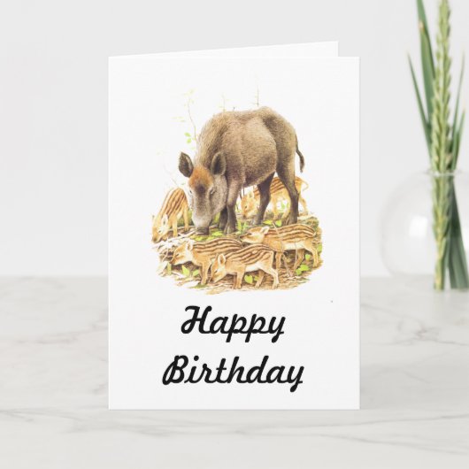 A Wild Boar und Babies Karte (Vorderseite)
