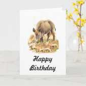A Wild Boar und Babies Karte (Gelbe Blume)