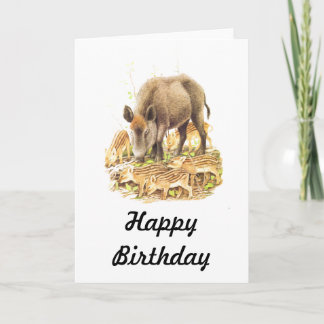 A Wild Boar und Babies Karte