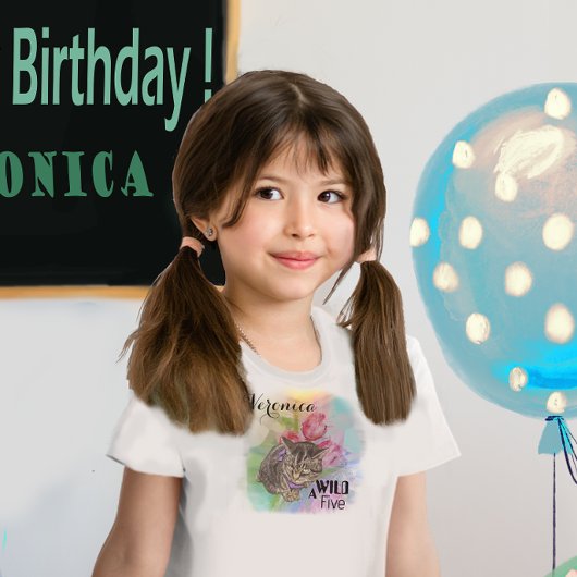 A Wild Five - Cat Girl Birthday T - Shirt