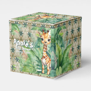 A Wild One Safari Baby Shower Giraffe Green Geschenkschachtel