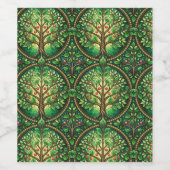 A wine bottle with a green, nature-themed label  weinetikett (Einzelnes Label)