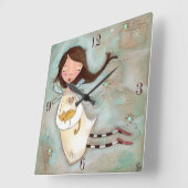 A Wing and A PUrr - Wall Clock Quadratische Wanduhr (Winkel)