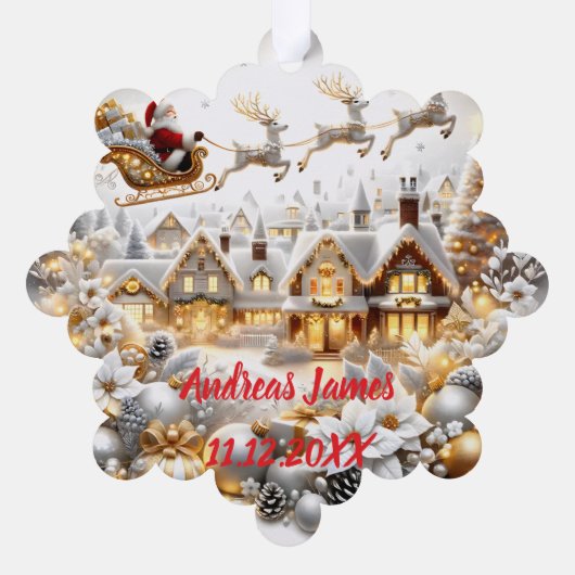 A Winter Wonderland: Your Baby's First Christmas Ornament Karte (Rückseite)