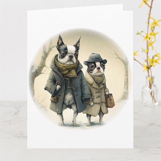 A Winters Walk Karte (Gelbe Blume)