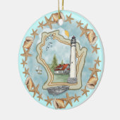 A Wisconsin Muscheln Leuchtturm Ornament (Links)