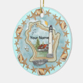 A Wisconsin Muscheln Leuchtturm Ornament (Links)