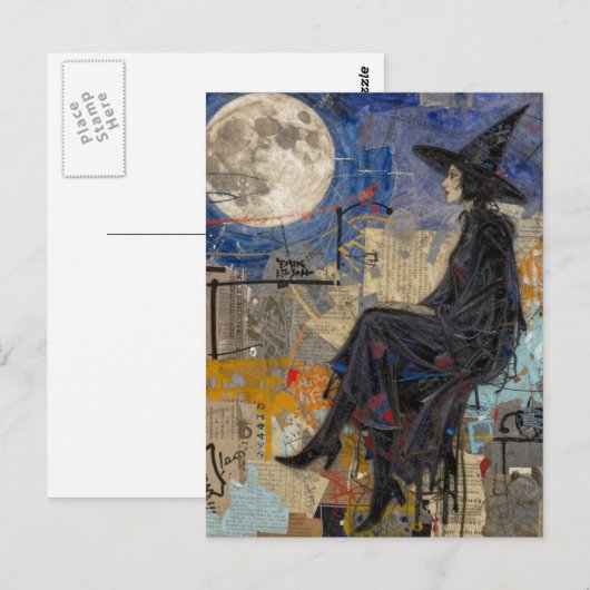 A Witch Collage Postkarte (Vorne/Hinten)