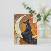A Witch Mixed Media Collage Postkarte (Stehend Vorderseite)