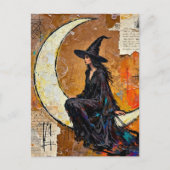 A Witch Mixed Media Collage Postkarte (Vorderseite)