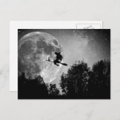 A Witches Broom Ride Postkarte (Vorne/Hinten)