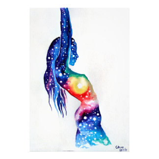 A woman and her inner universe fotodruck