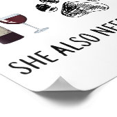 A Woman Cannot Survive On Wine Alone She Also Need Poster (Ecke)