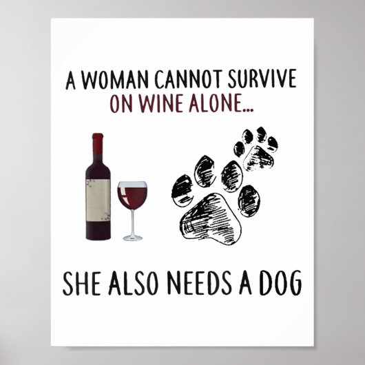 A Woman Cannot Survive On Wine Alone She Also Need Poster (Vorne)