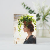 A Woman with  Houseplant on her Head Postkarte (Stehend Vorderseite)