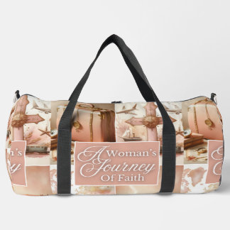 A Woman's Journey Of Faith Pink Watercolor Floral Duffle Bag