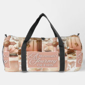 A Woman's Journey Of Faith Pink Watercolor Floral Duffle Bag (Rückseite)