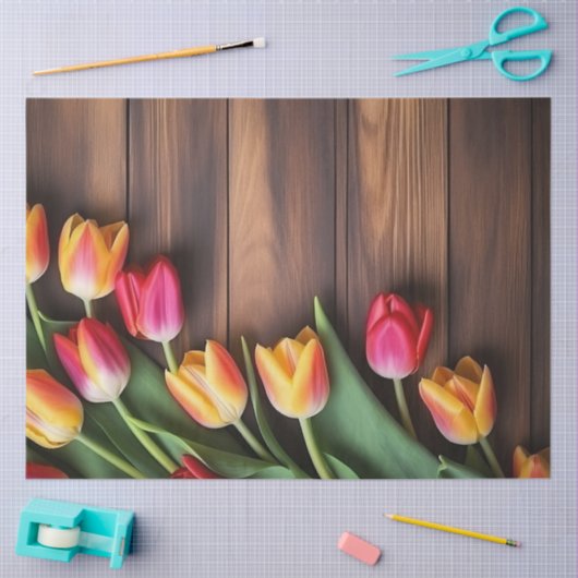 A Wood and Tulip Series Design #7 Seidenpapier (Basteln)