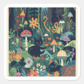 A woodland scene square sticker (Vorderseite)