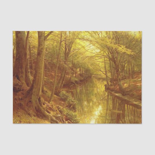A Woodland Stream by Peder Mork Monsted Seidenpapier (Vorderseite)