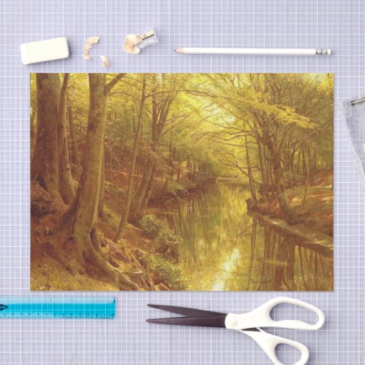 A Woodland Stream by Peder Mork Monsted Seidenpapier (Handwerk)