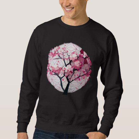 A Work of with a Cherry Blossom Sphere Geometric Sweatshirt (Vorderseite)