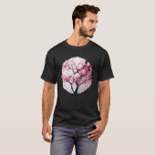 A Work of with a Cherry Blossom Sphere Geometric T-Shirt (Vorne ganz)