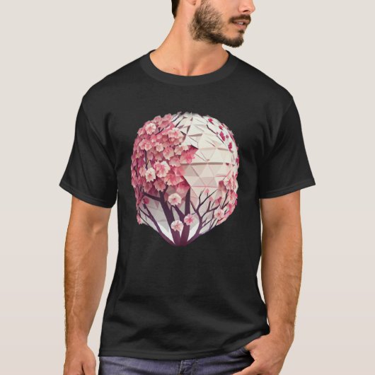 A Work of with a Cherry Blossom Sphere Tree of Lif T-Shirt (Vorderseite)