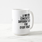 a writer concocts a different story for every read kaffeetasse (VorderseiteRechts)