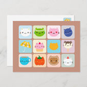 A Year of Cute Cats Postkarte (Vorne/Hinten)