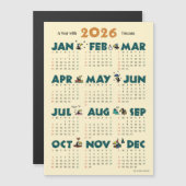 A Year with Toucans: Calendar 2026 マグネットカード Magnetkarte (Vorne/Hinten)