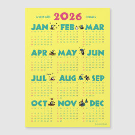 A Year with Toucans: Calendar 2026-Y マグネットカード Magnetkarte