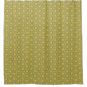 A yellow and blue Indian lattice flower pattern Duschvorhang (Vorderseite)