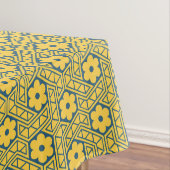A yellow and blue Indian lattice flower pattern Tischdecke (Beispiel)