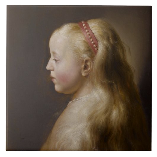 A Young Blonde Girl (von Jan Lievens) Fliese (Vorderseite)