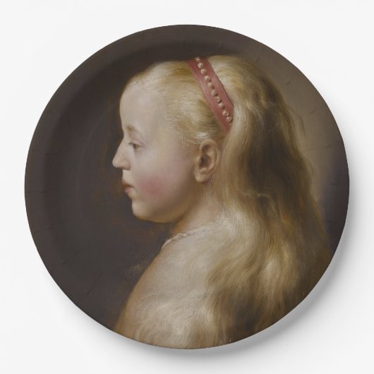 A Young Blonde Girl (von Jan Lievens) Pappteller (Vorderseite)
