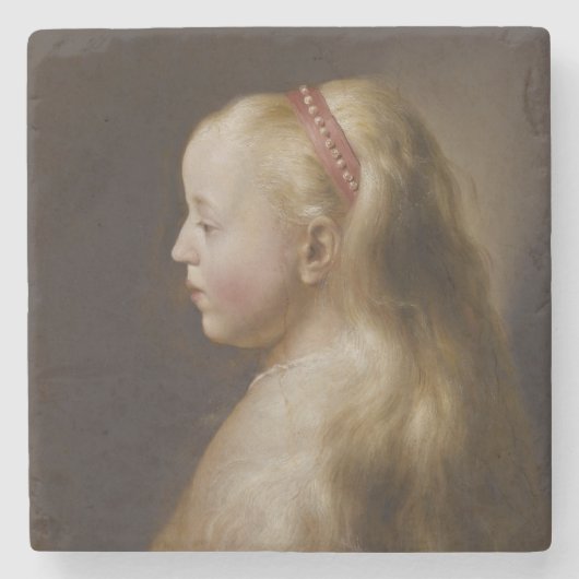 A Young Blonde Girl (von Jan Lievens) Steinuntersetzer (Vorderseite)