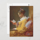 A Young Girl Reading, The Reader von J. Fragonard Postkarte (Vorne/Hinten)