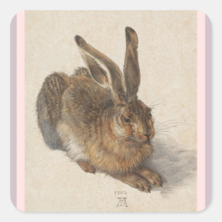 A Young Hare Quadratischer Aufkleber