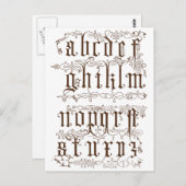 A-Z Alphabet Illustrative Zubehör Postkarte (Vorne/Hinten)