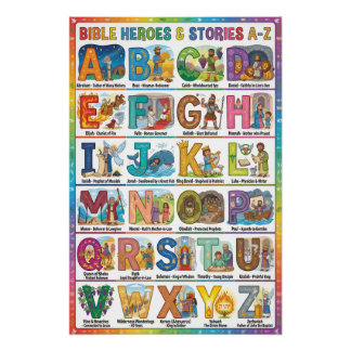 A-Z Bibelhelden und Geschichten Alphabet Poster