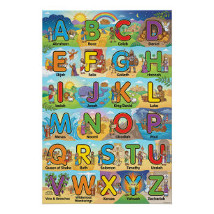 A-Z Bibelzeichen-Alphabet Poster