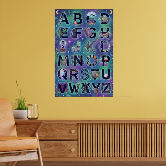 A-Z Hexen-Alphabet Poster (Wohnzimmer 2)