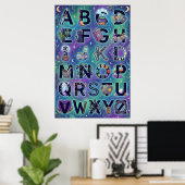 A-Z Hexen-Alphabet Poster (Heimbüro)