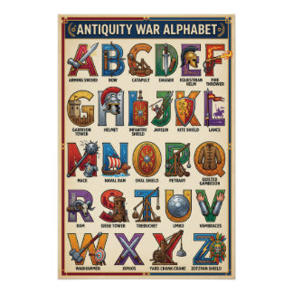 A-Z Römisches Kriegsalphabet Poster