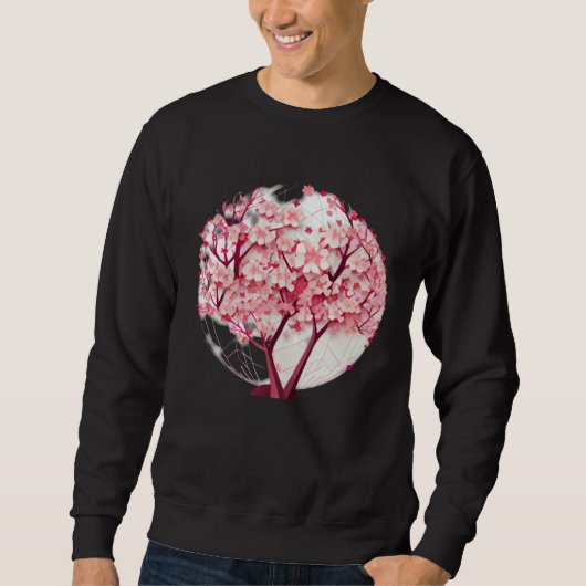 A Zen Like Atmosphere with a Cherry Blossom Sphere Sweatshirt (Vorderseite)